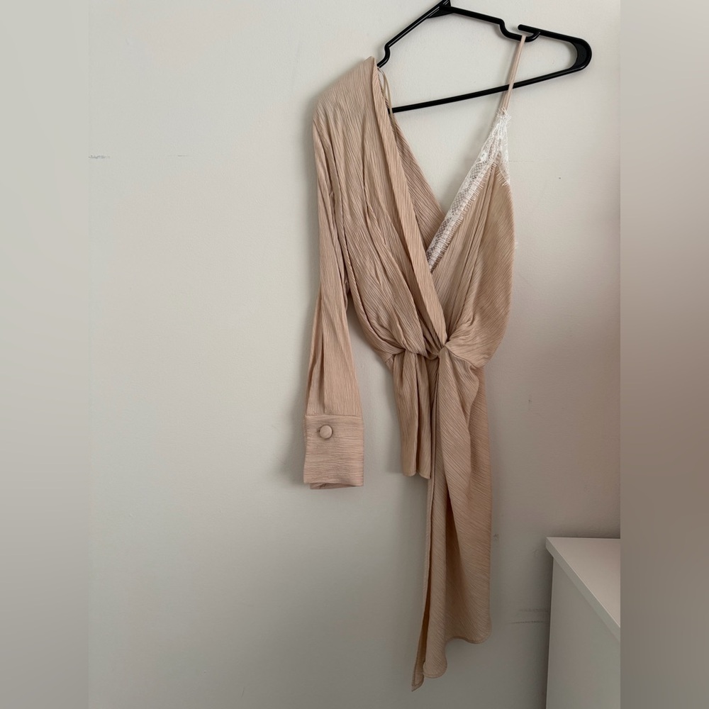 Zara one shoulder top with Lace Accents